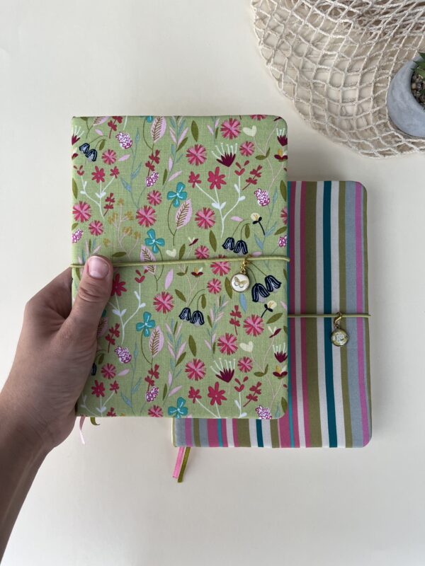 A5 Floral: Dot grid Notebook with a pendant