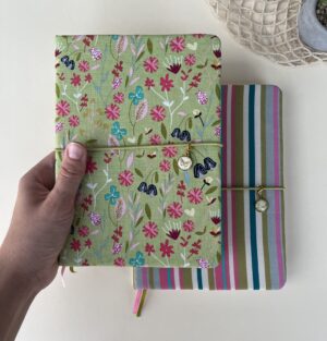 A5 Floral: Dot grid Notebook with a pendant