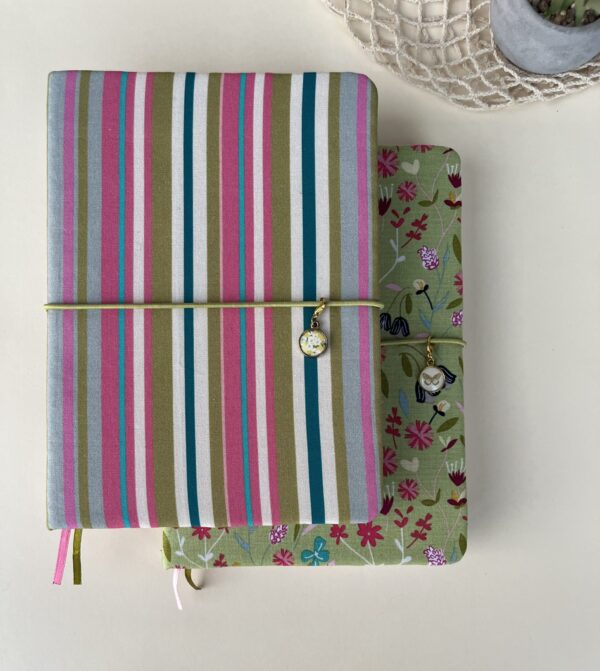 A5 Floral stripes: Dot grid Notebook
